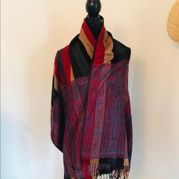 Vintage reversible PASHMINA - Picture 5 of 6